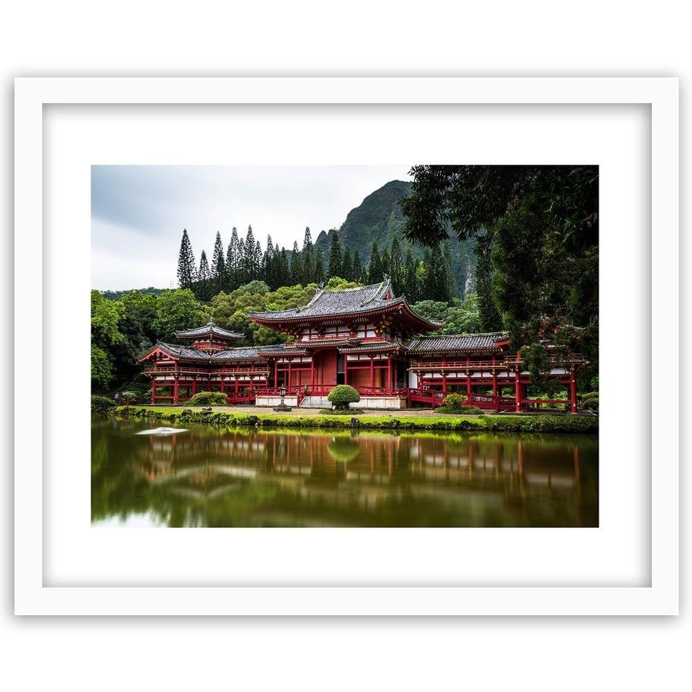 Glezna baltā rāmī - Japanese Temple Home Trends DECO