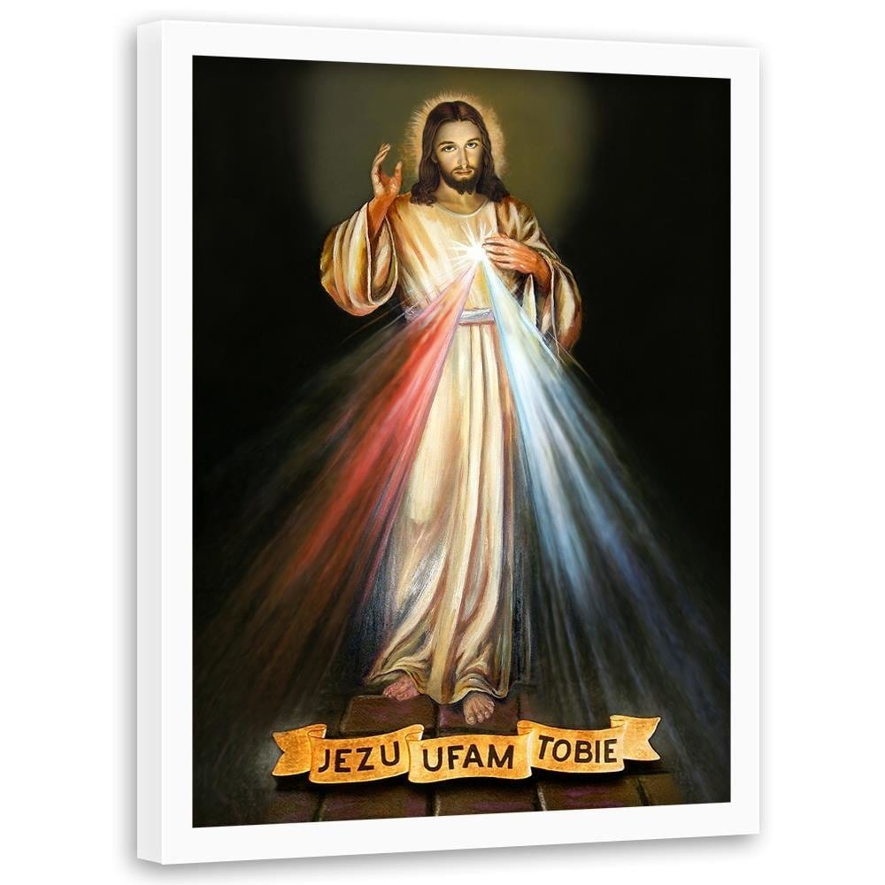 Glezna baltā rāmī - Jesus, I trust you.  Home Trends DECO