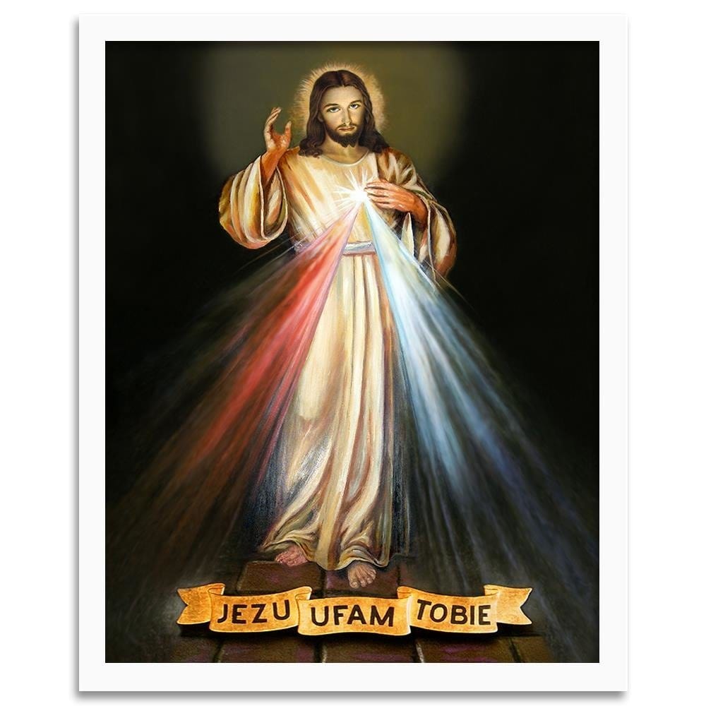 Glezna baltā rāmī - Jesus, I trust you.  Home Trends DECO