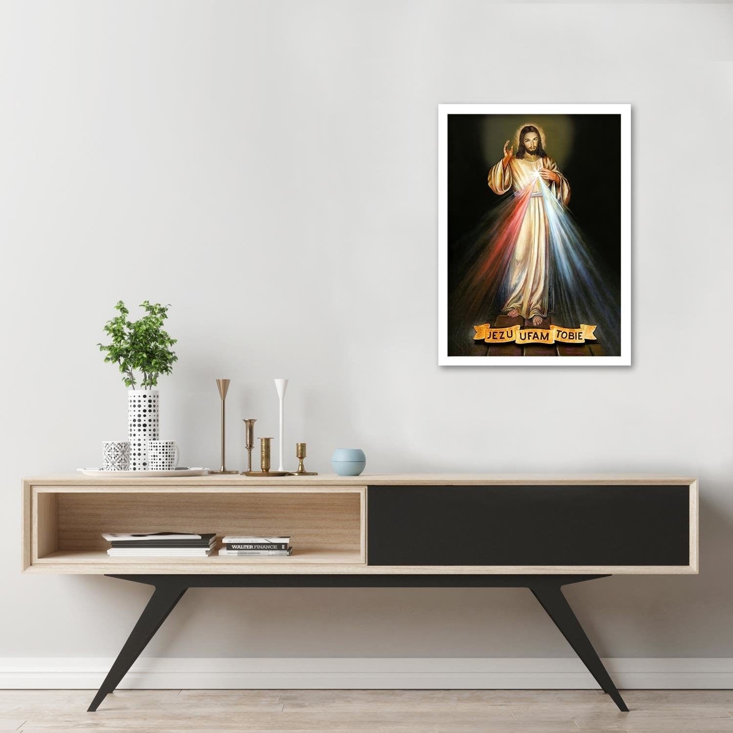 Glezna baltā rāmī - Jesus, I trust you.  Home Trends DECO