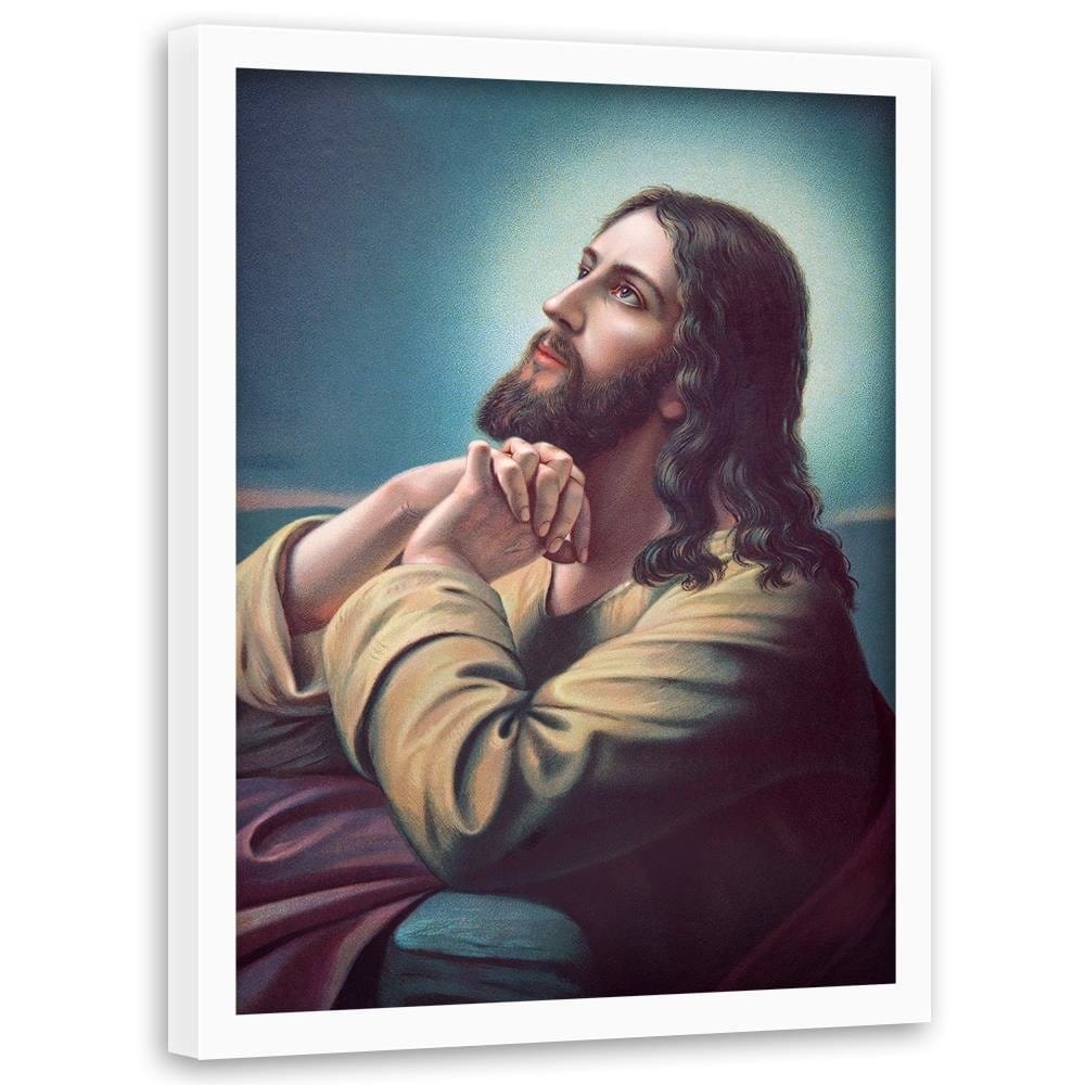 Glezna baltā rāmī - Jesus Praying  Home Trends DECO