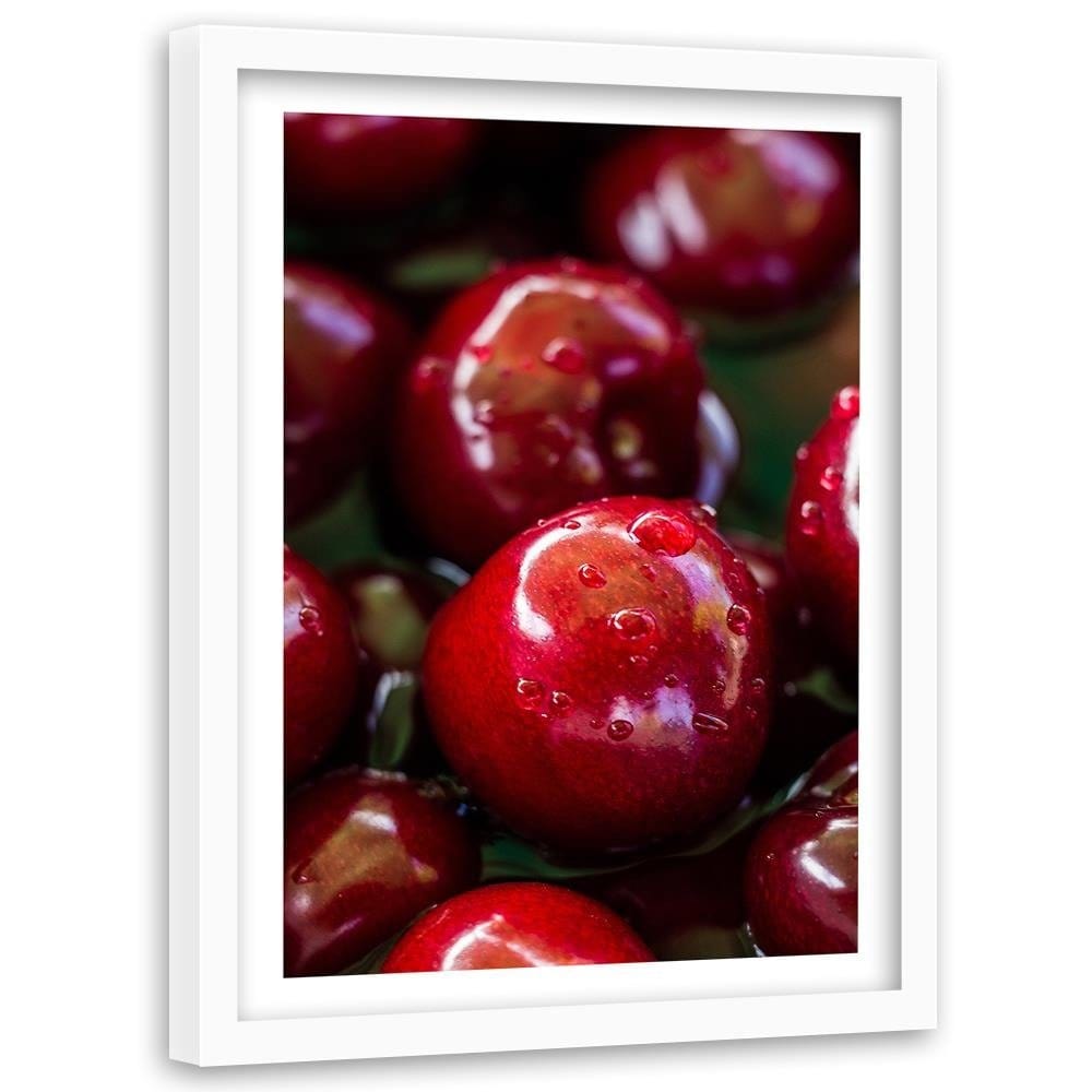 Glezna baltā rāmī - Juicy Cherries Home Trends DECO