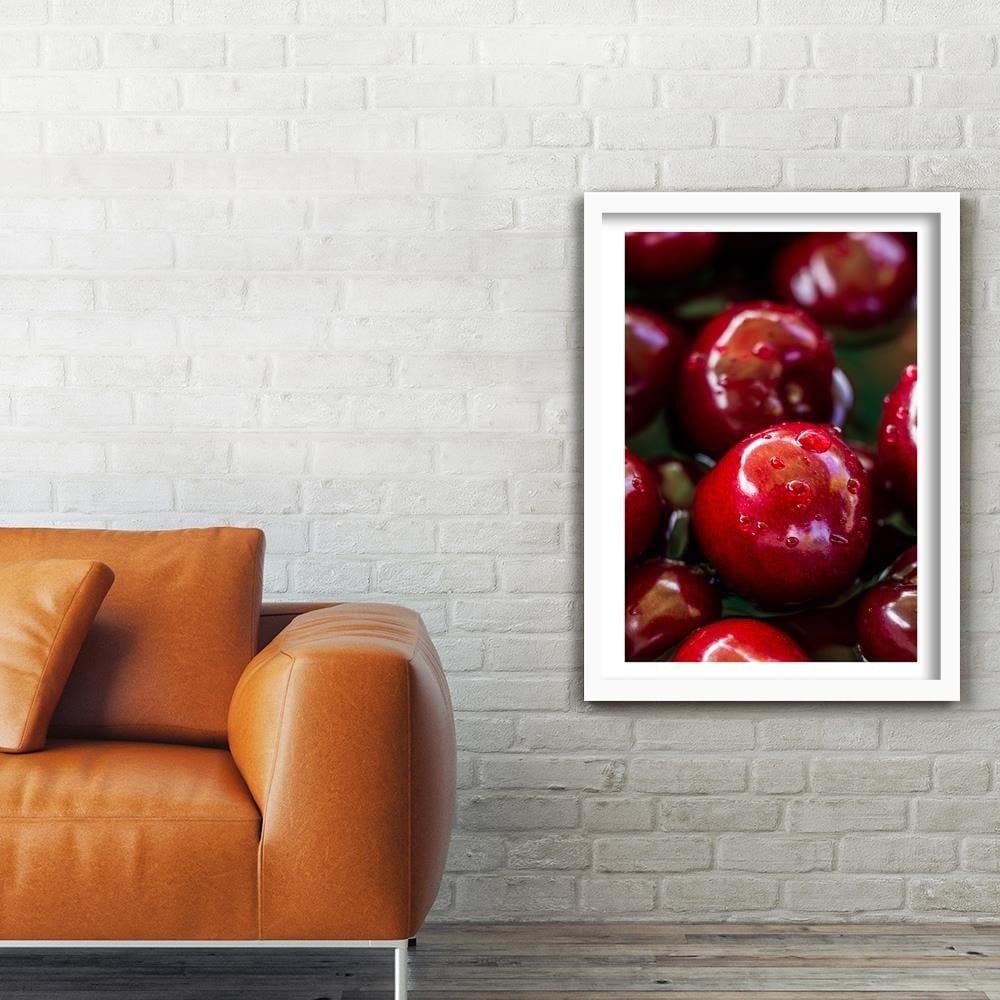 Glezna baltā rāmī - Juicy Cherries Home Trends DECO