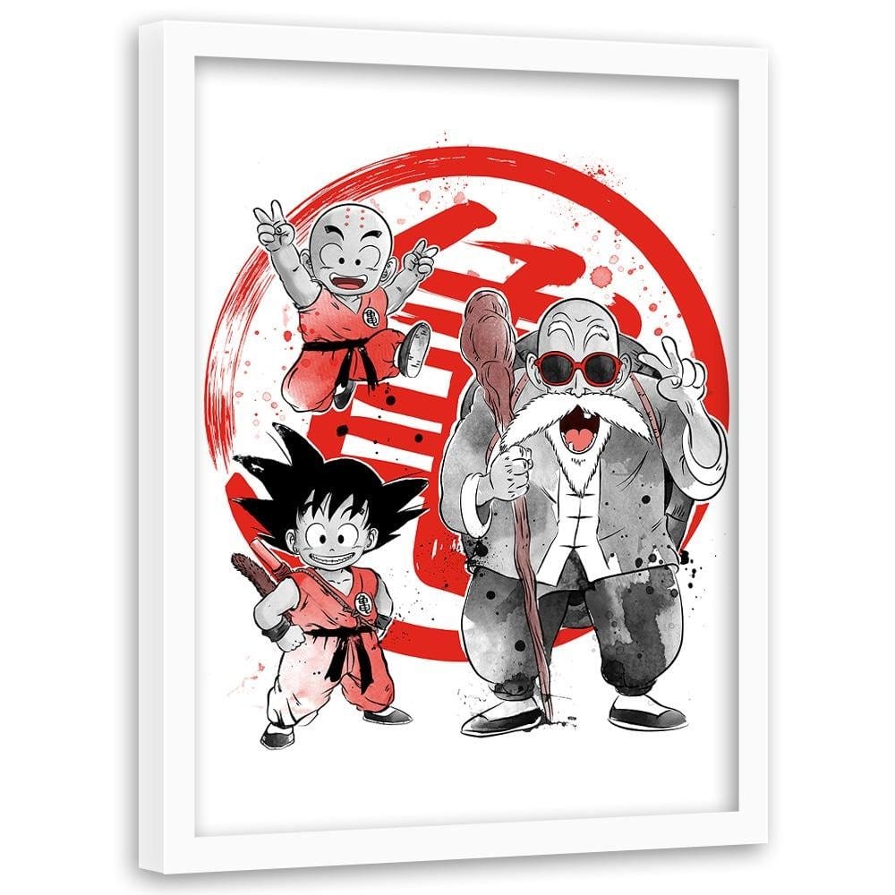 Glezna baltā rāmī - Kame School Image Fine Art Red  Home Trends DECO