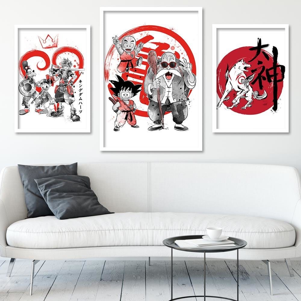 Glezna baltā rāmī - Kame School Image Fine Art Red  Home Trends DECO