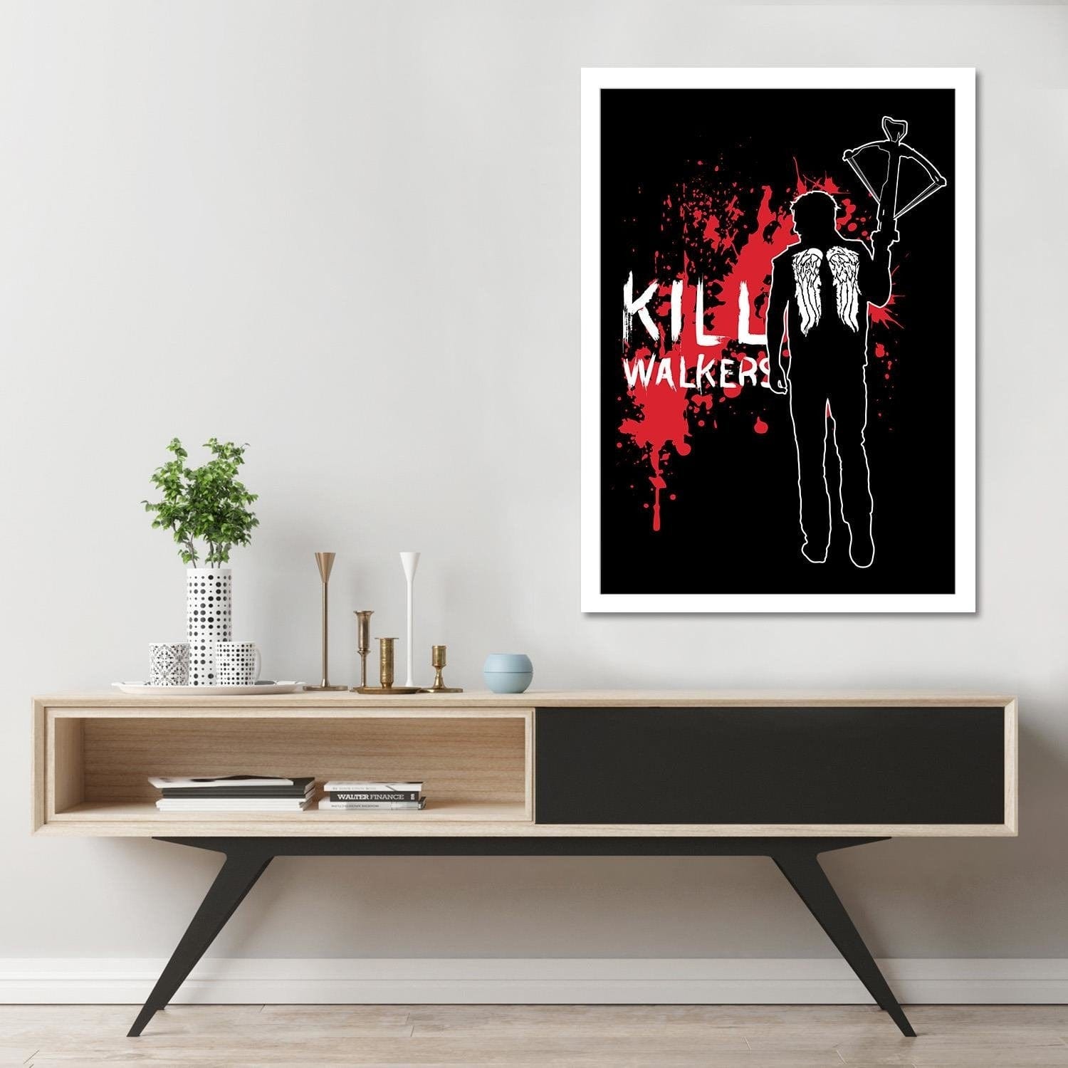 Glezna baltā rāmī - Kill Walkers Image Black And White  Home Trends DECO