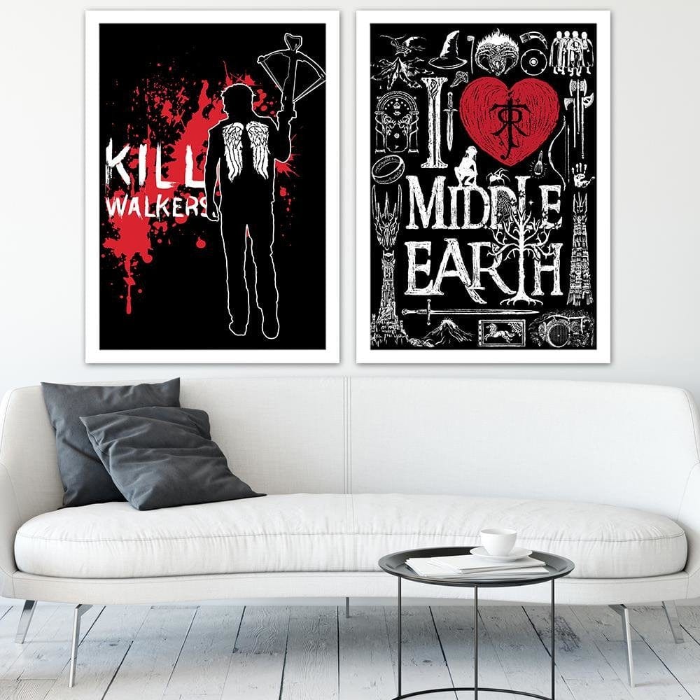 Glezna baltā rāmī - Kill Walkers Image Black And White  Home Trends DECO
