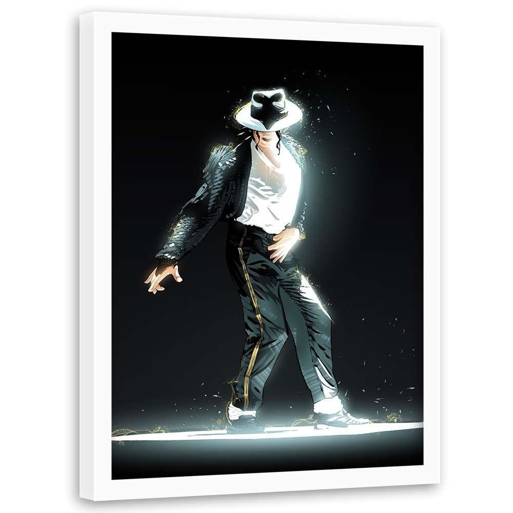 Glezna baltā rāmī - King Of Pop Icon Black  Home Trends DECO
