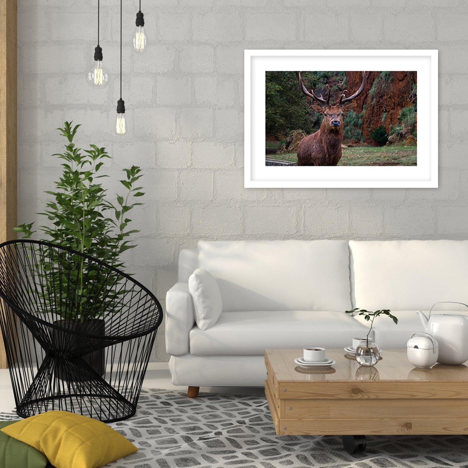 Glezna baltā rāmī - King Of The Forest  Home Trends DECO