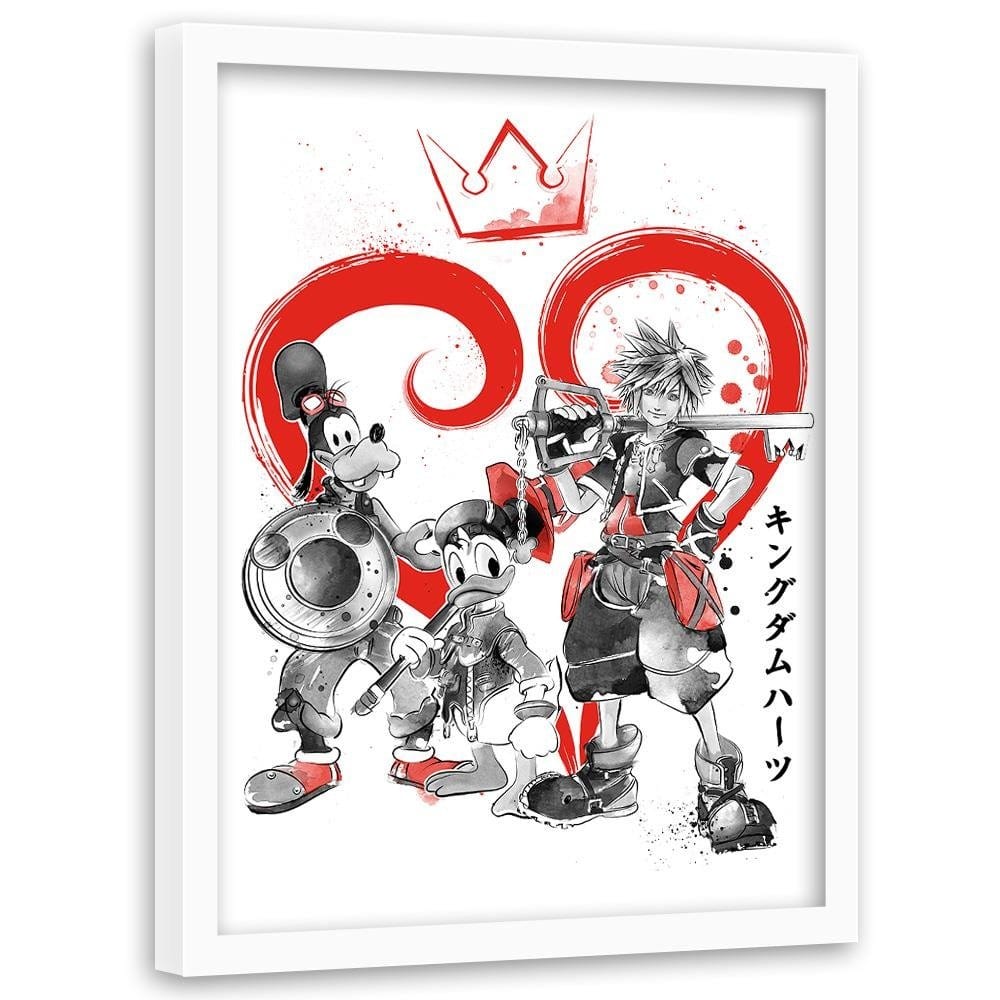 Glezna baltā rāmī - Kingdom Japan Art Red  Home Trends DECO
