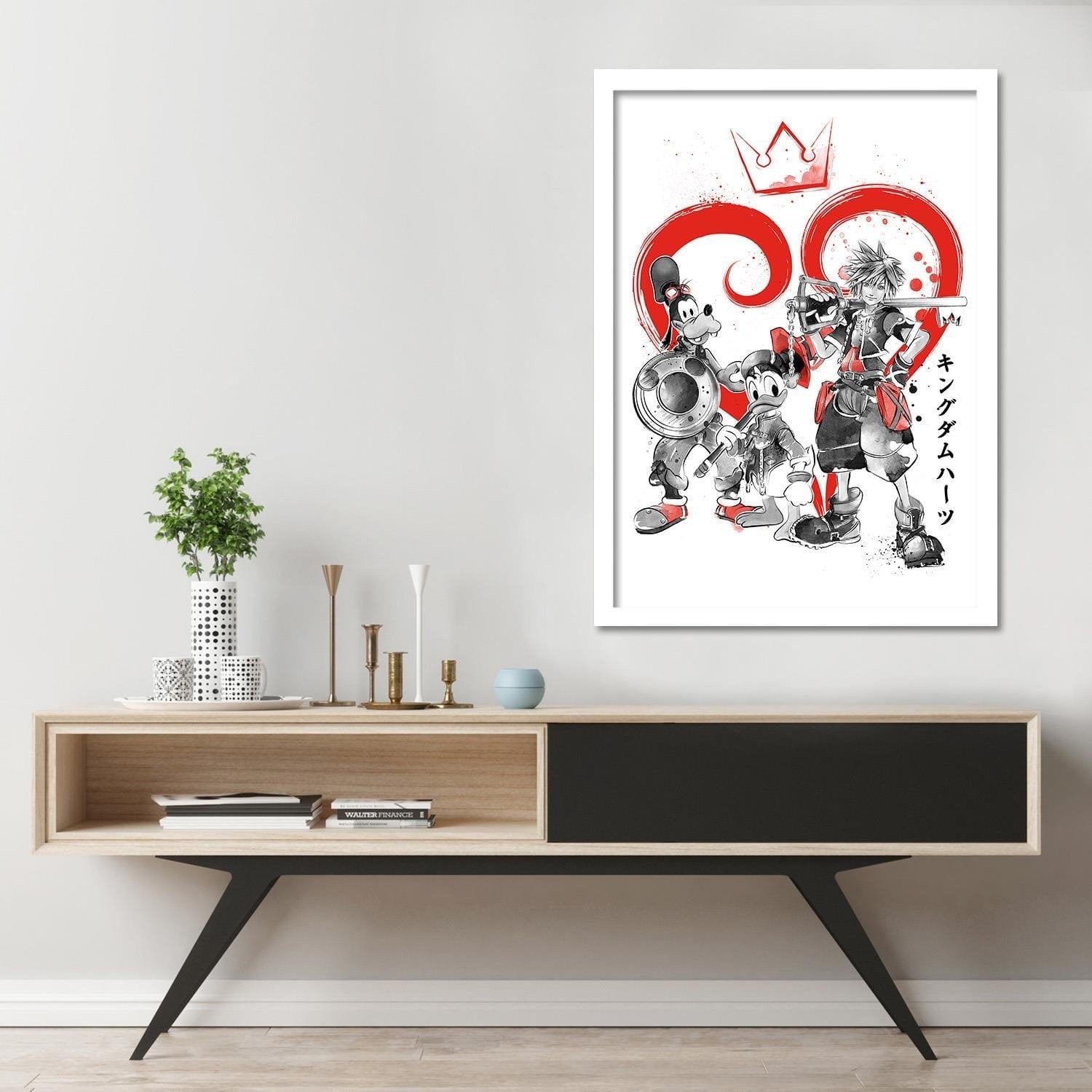 Glezna baltā rāmī - Kingdom Japan Art Red  Home Trends DECO