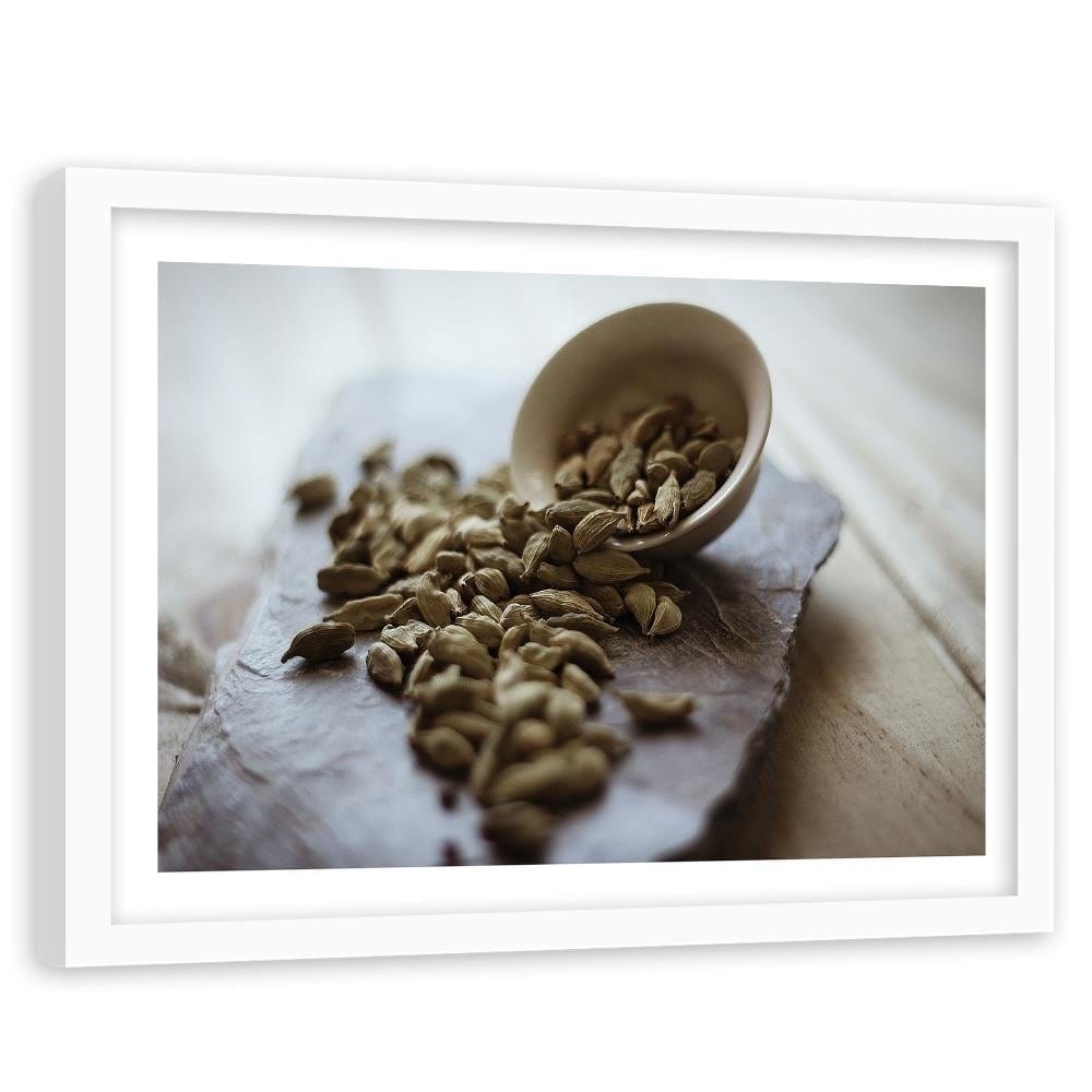 Glezna baltā rāmī - Kitchen Spices Cardamom Home Trends DECO