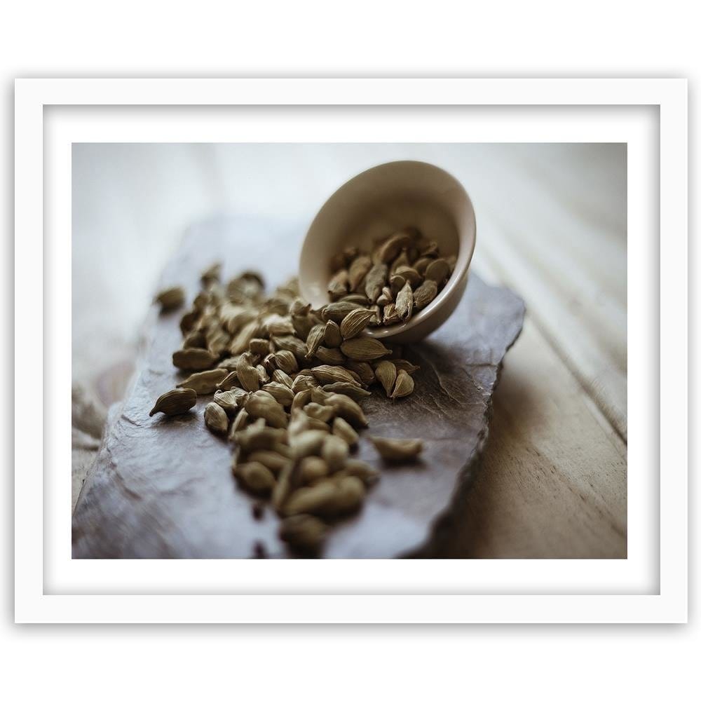 Glezna baltā rāmī - Kitchen Spices Cardamom Home Trends DECO