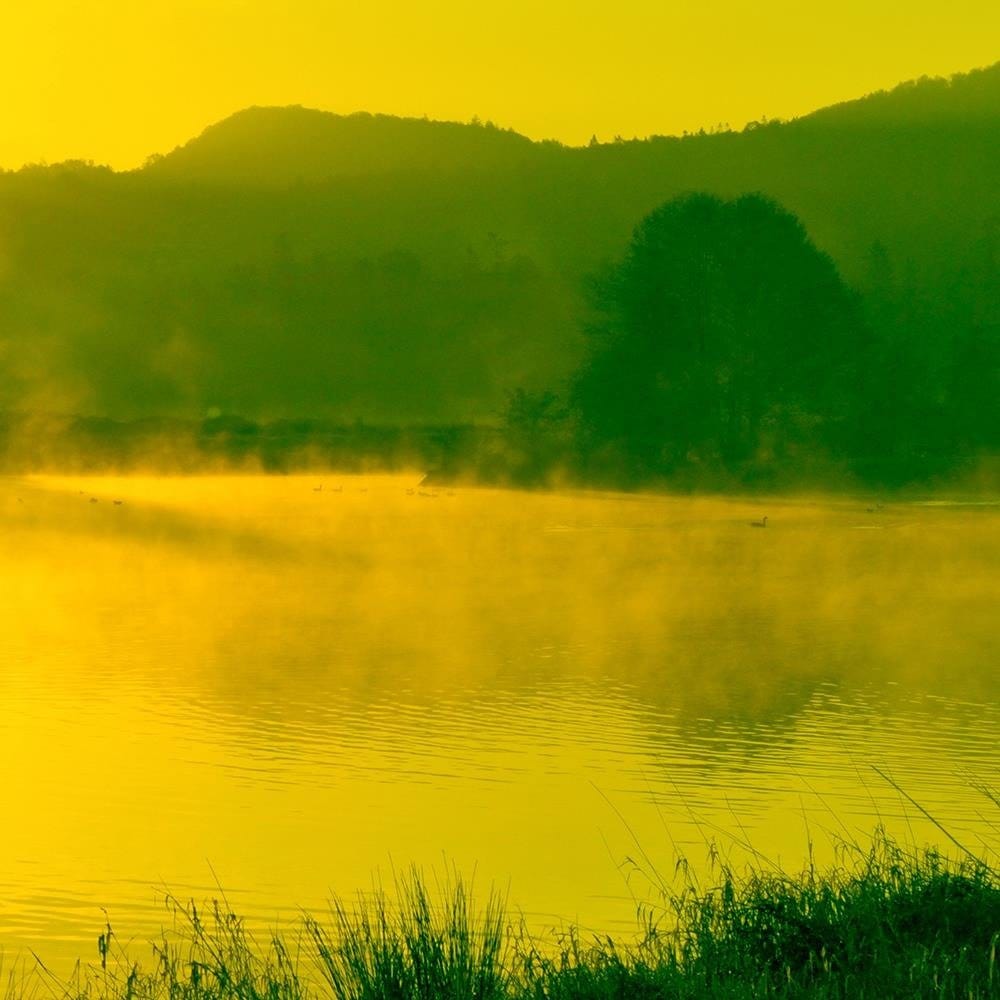 Glezna baltā rāmī - Lake In The Fog 3 Home Trends DECO