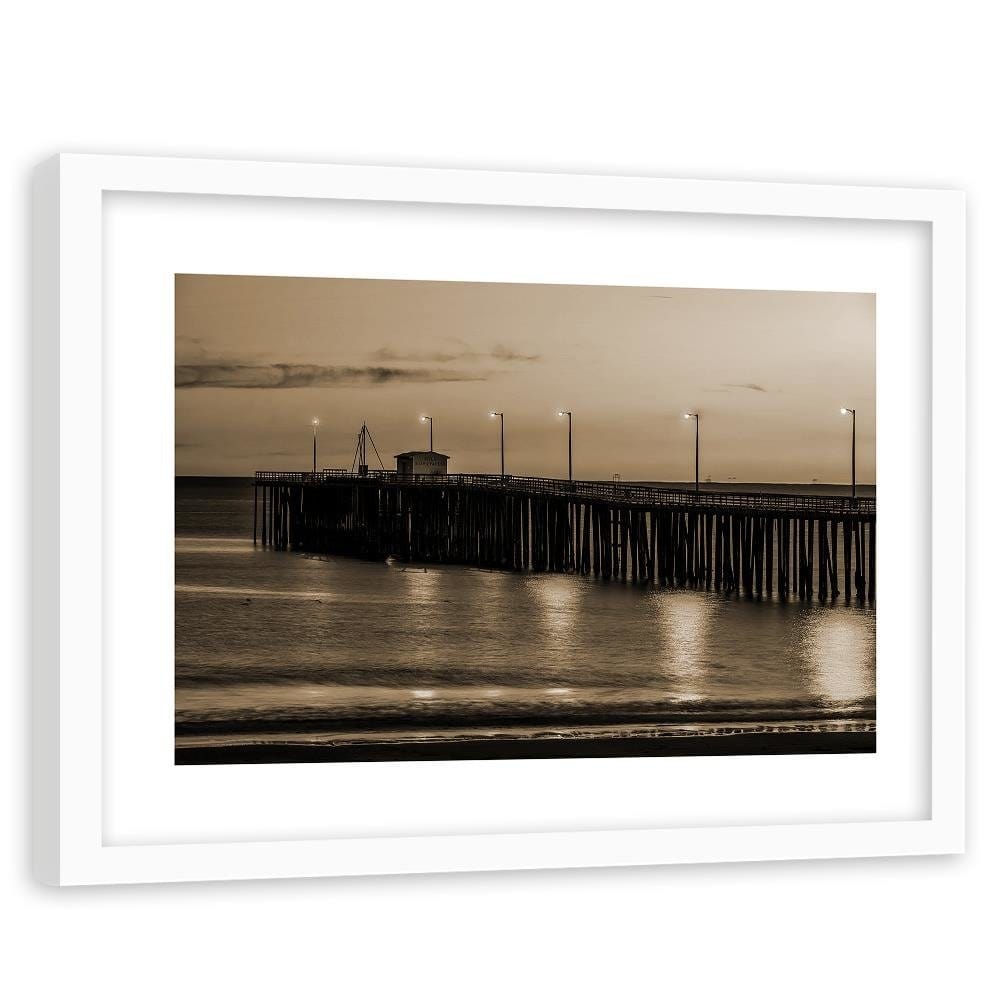 Glezna baltā rāmī - Lanterns On The Pier 2  Home Trends DECO