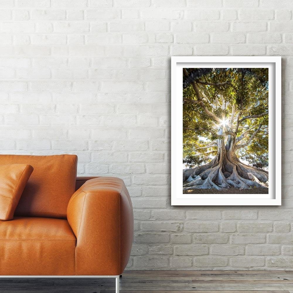 Glezna baltā rāmī - Large Exotic Tree Home Trends DECO