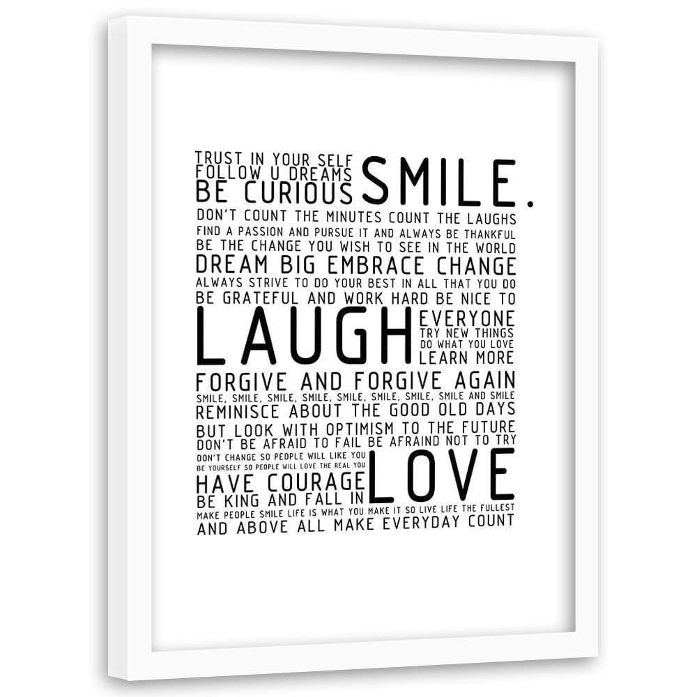 Glezna baltā rāmī - Laugh Home Trends DECO