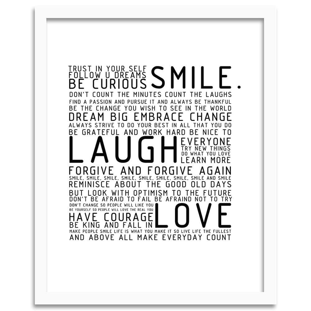 Glezna baltā rāmī - Laugh Home Trends DECO