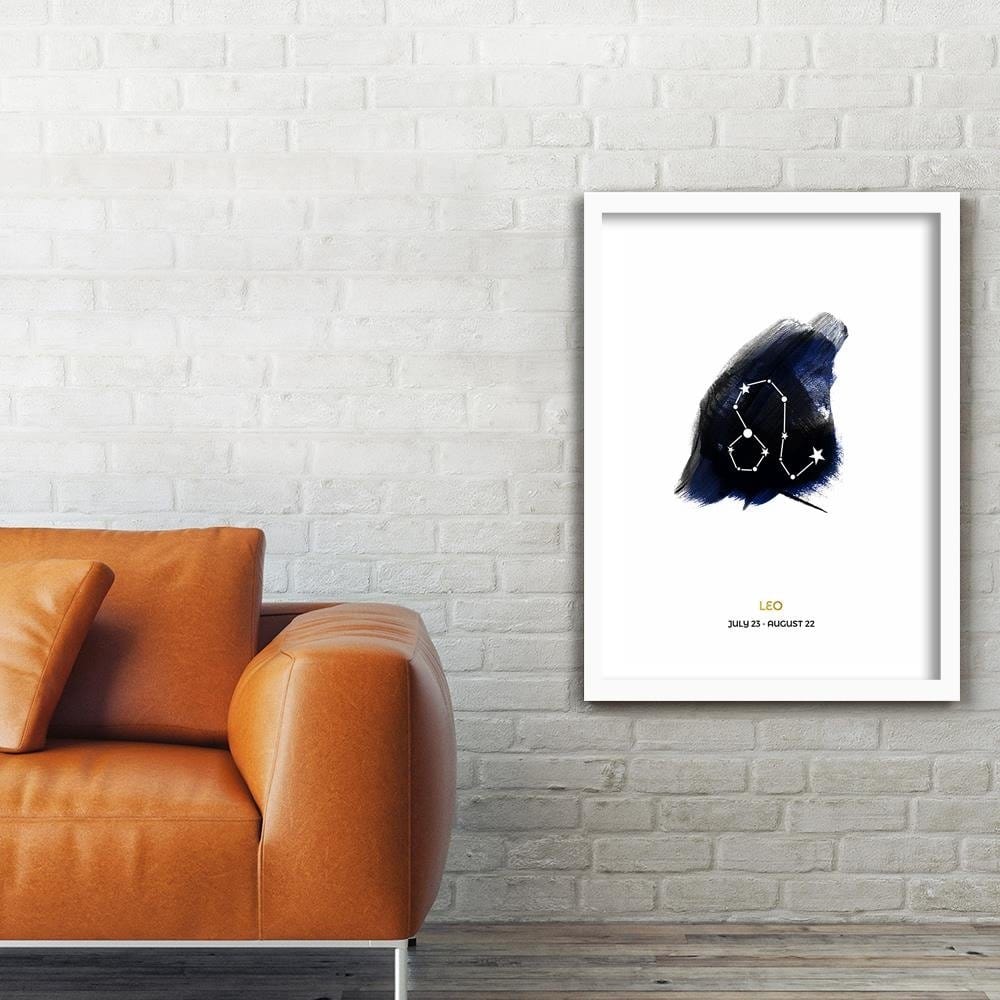Glezna baltā rāmī - Le Zodiac Sign Home Trends DECO