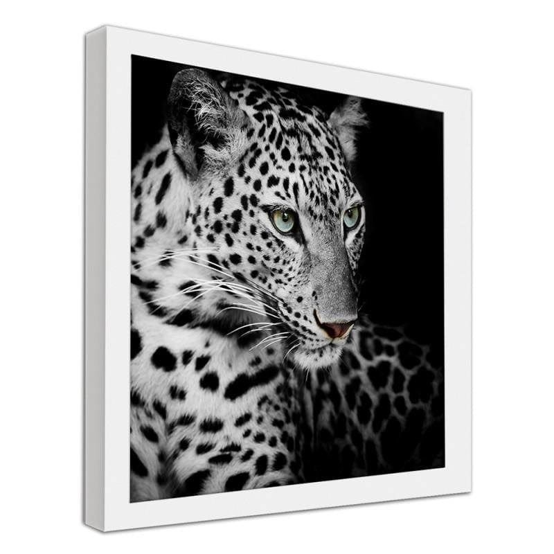 Glezna baltā rāmī - Leopard Home Trends DECO