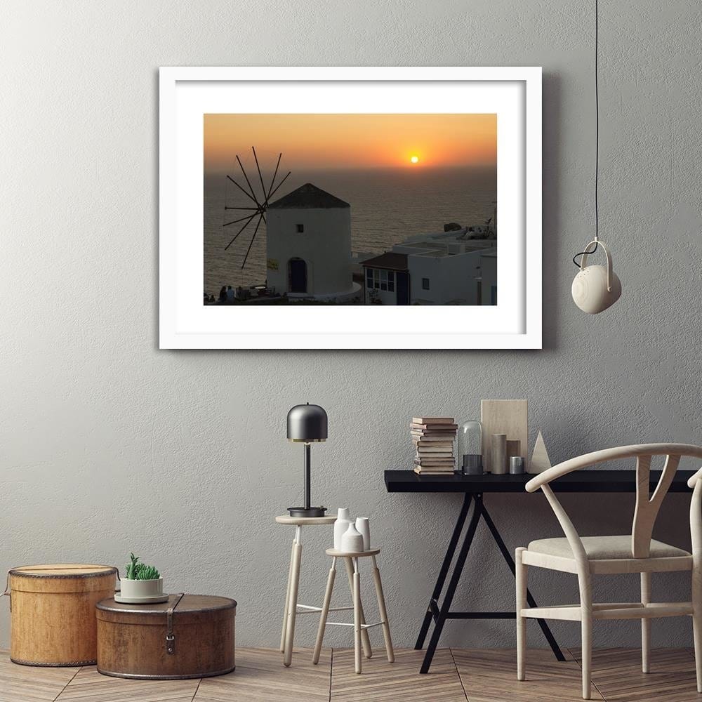 Glezna baltā rāmī - Lighthouse At Sunset Home Trends DECO