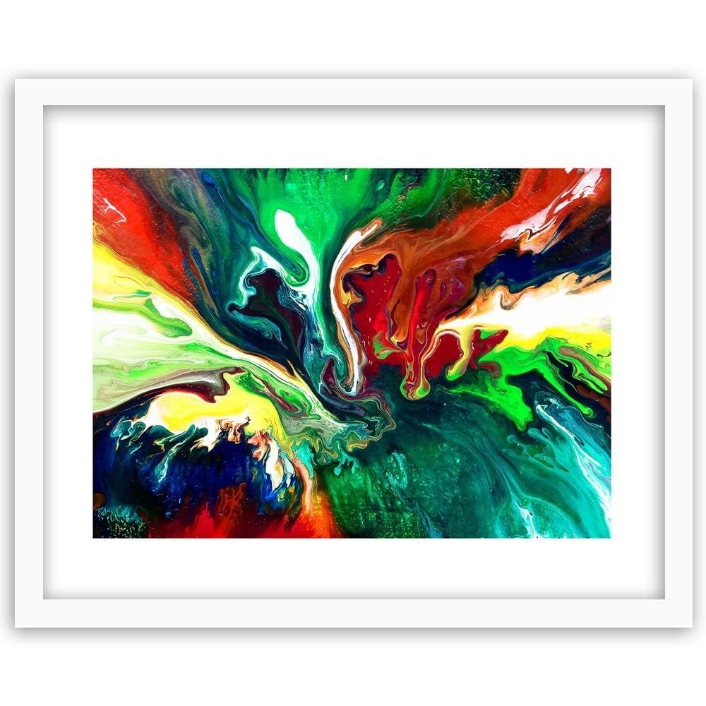 Glezna baltā rāmī - Liquid Abstraction Home Trends DECO