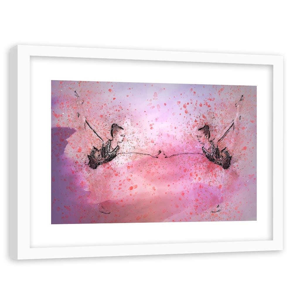 Glezna baltā rāmī - Little Ballerina Front Of The Mirror Home Trends DECO