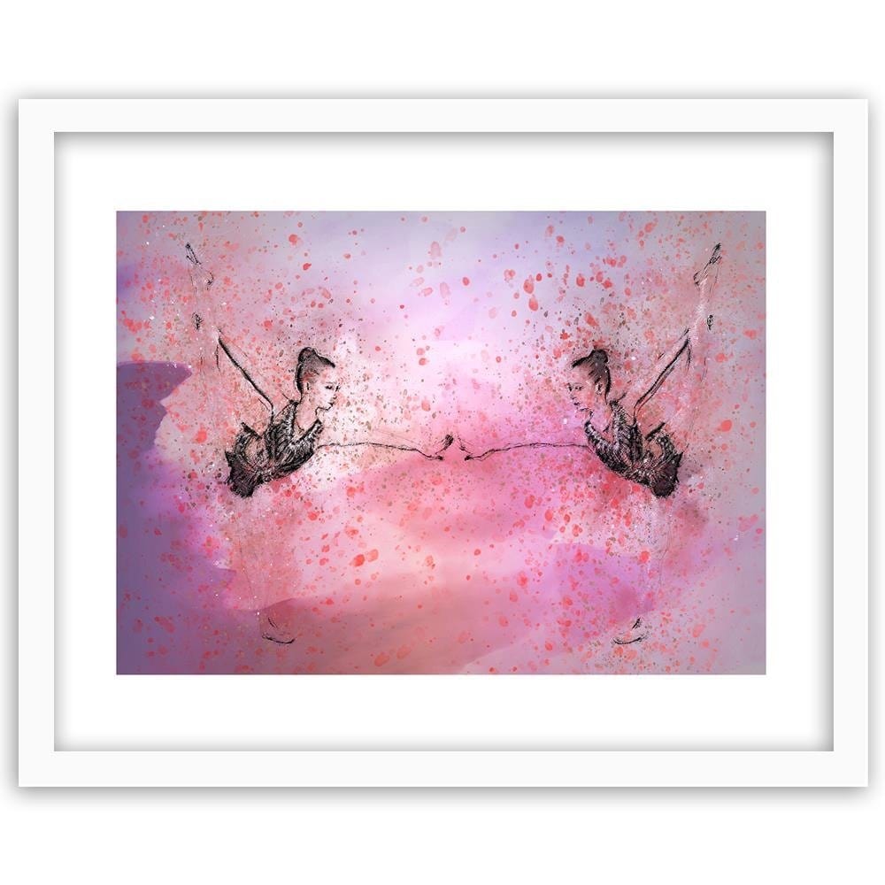Glezna baltā rāmī - Little Ballerina Front Of The Mirror Home Trends DECO