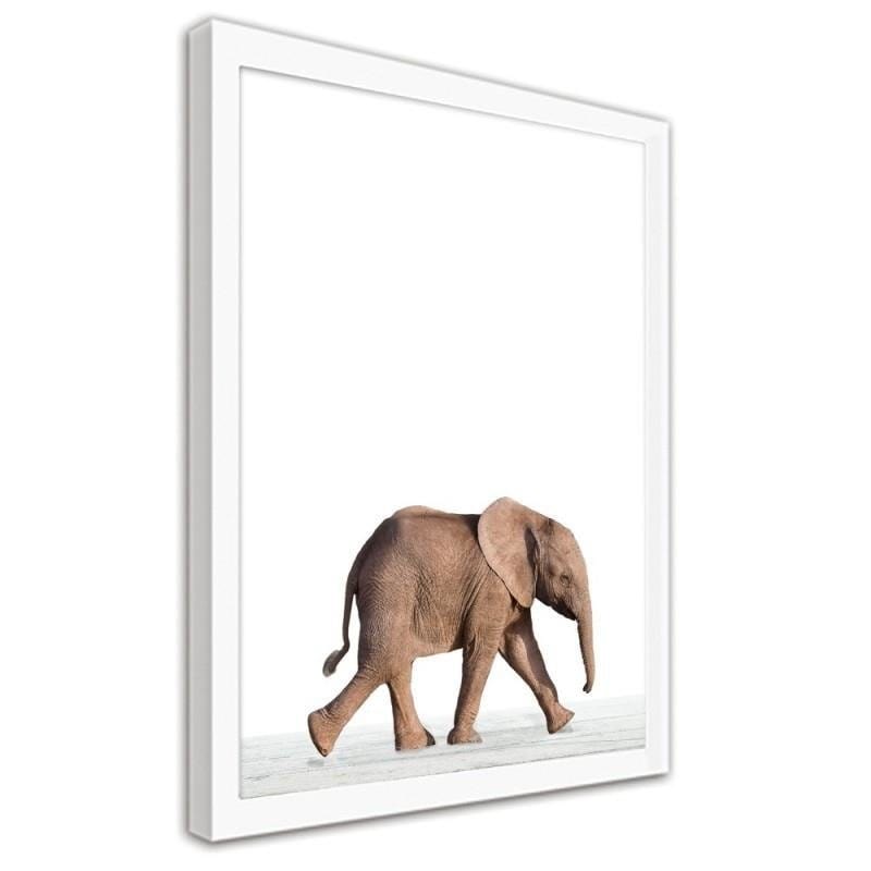 Glezna baltā rāmī - Little elephant Home Trends DECO
