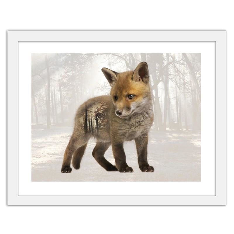 Glezna baltā rāmī - Little fox Home Trends DECO