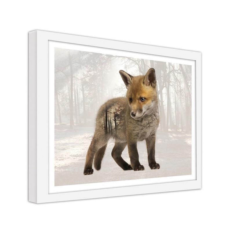 Glezna baltā rāmī - Little fox Home Trends DECO