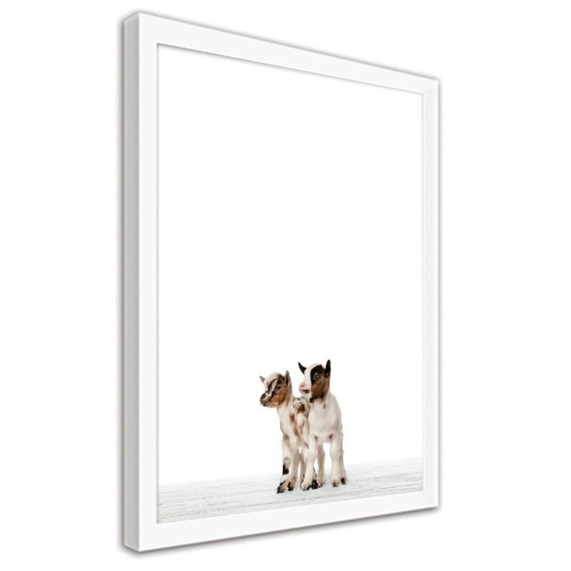 Glezna baltā rāmī - Little goats Home Trends DECO