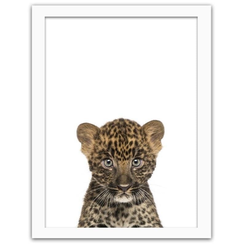Glezna baltā rāmī - Little leopard Home Trends DECO