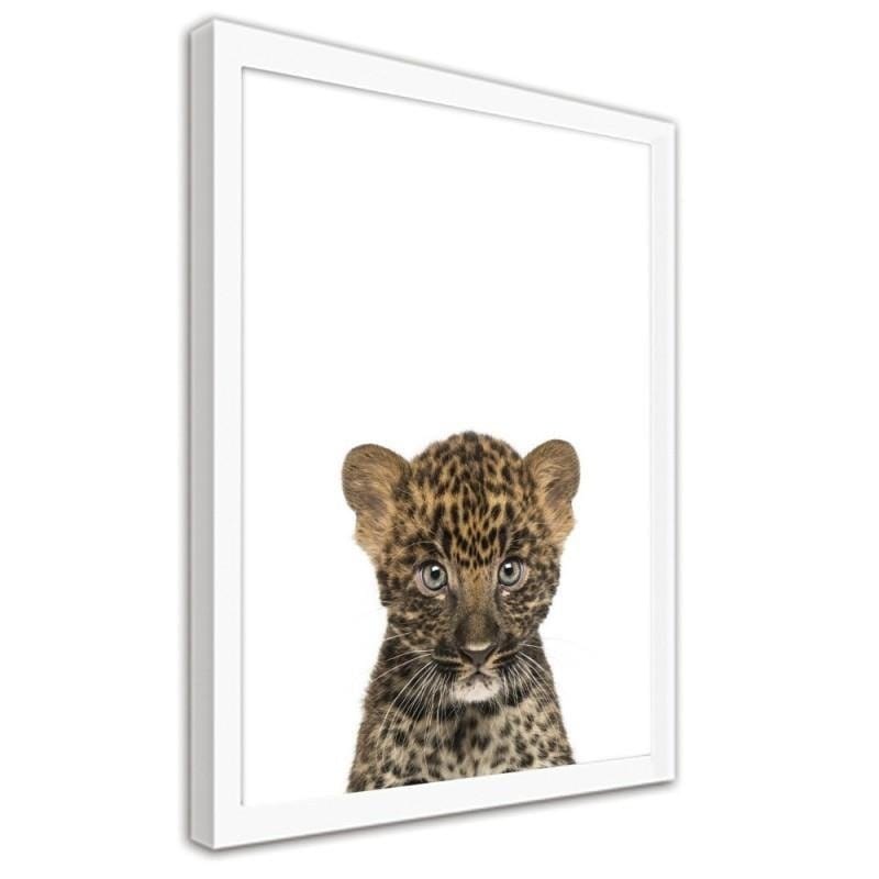 Glezna baltā rāmī - Little leopard Home Trends DECO