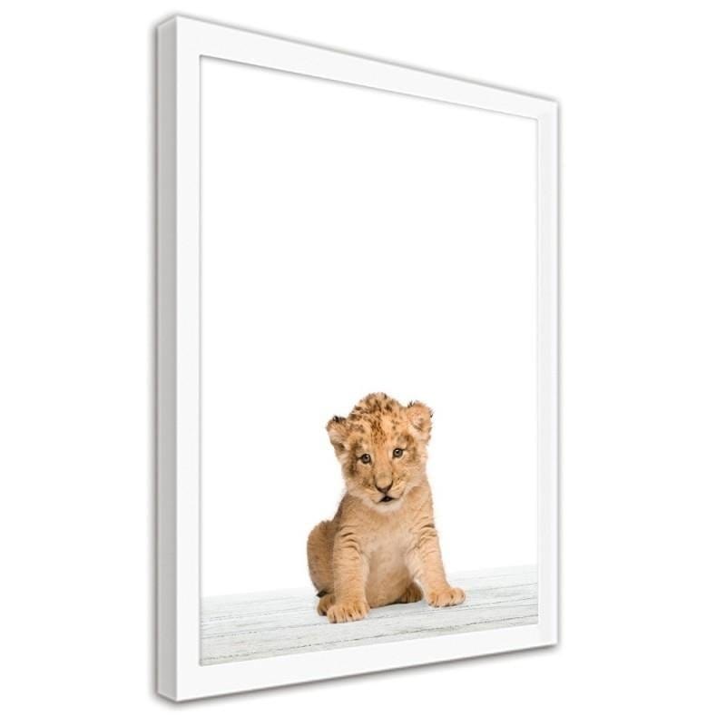 Glezna baltā rāmī - Little lion 3 Home Trends DECO