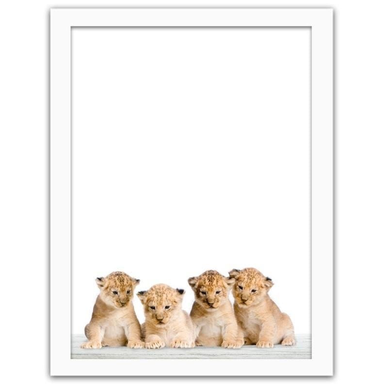 Glezna baltā rāmī - Little lions Home Trends DECO