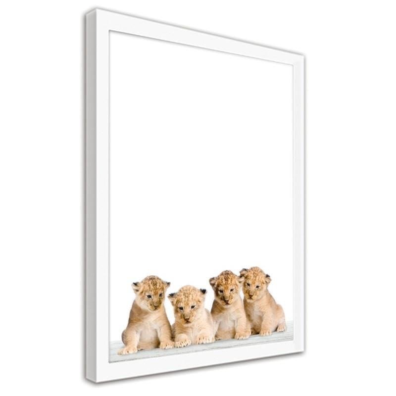 Glezna baltā rāmī - Little lions Home Trends DECO