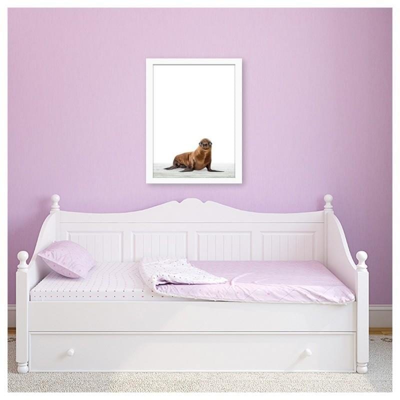 Glezna baltā rāmī - Little sea lion  Home Trends DECO