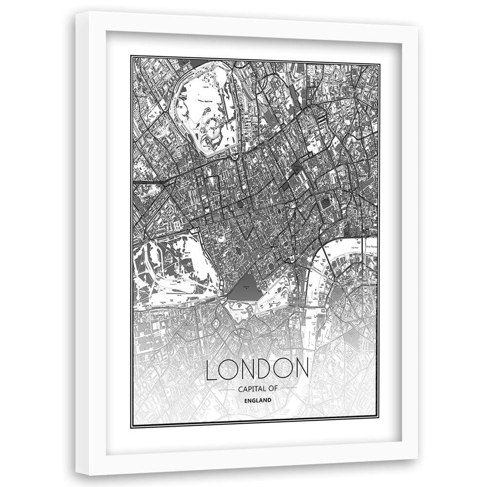 Glezna baltā rāmī - London City Plan Home Trends DECO