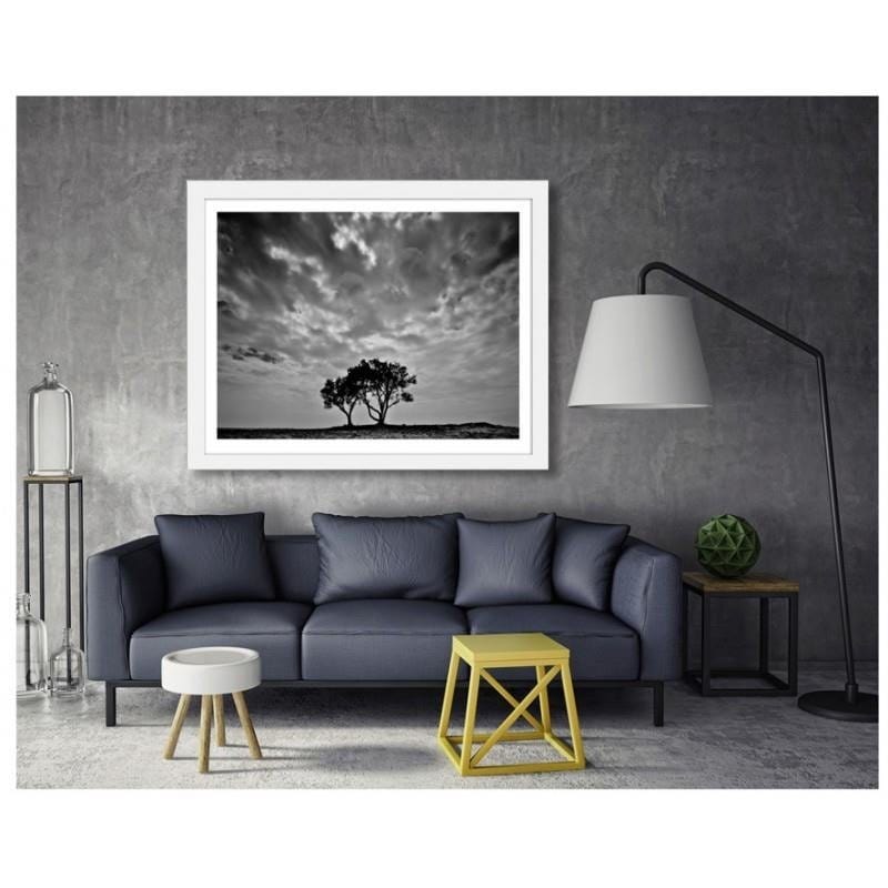 Glezna baltā rāmī - Lonely trees Home Trends DECO