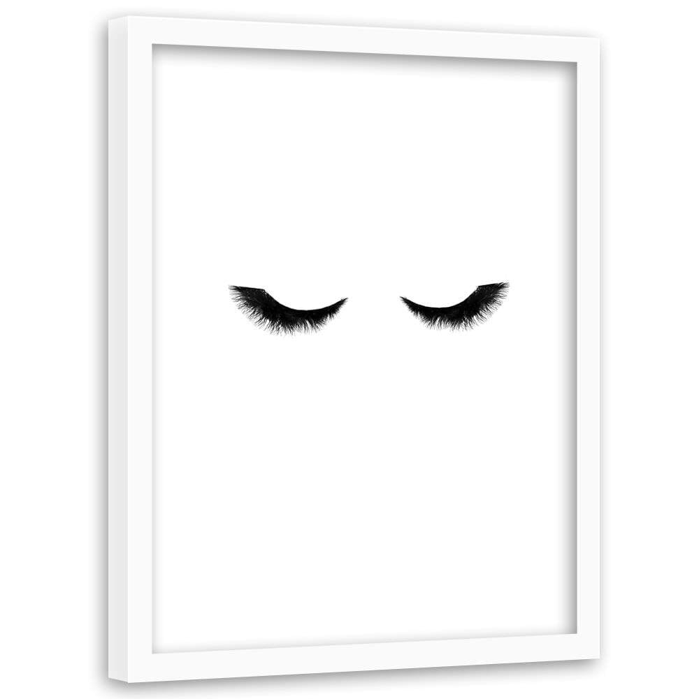 Glezna baltā rāmī - Long Eyelashes Home Trends DECO