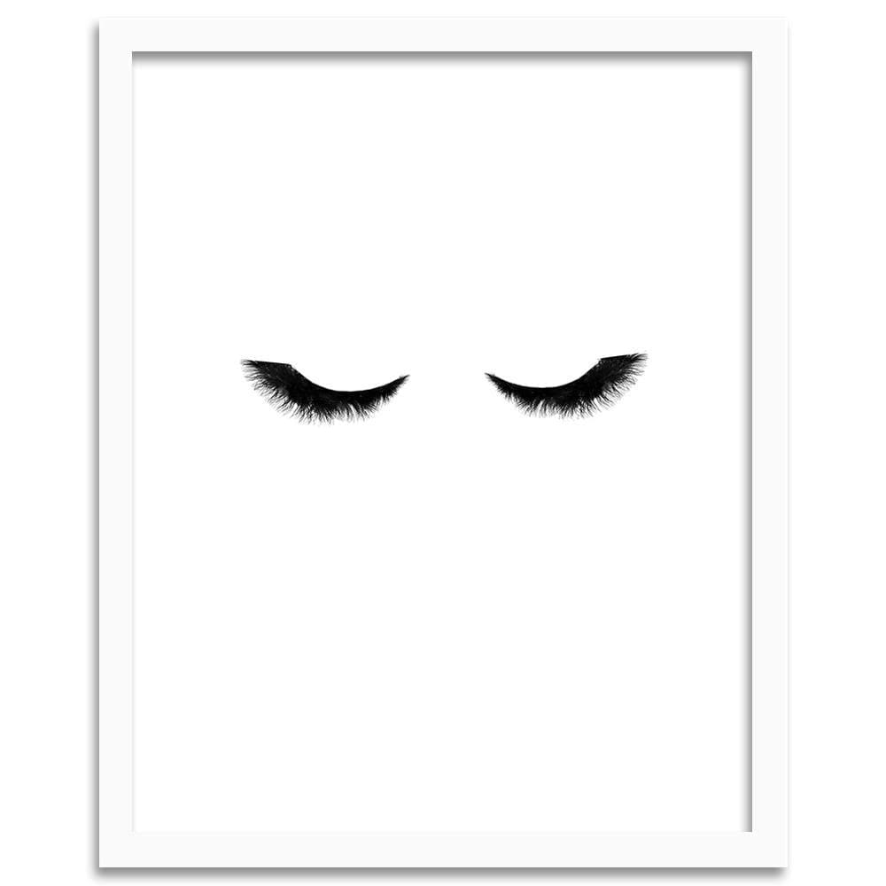 Glezna baltā rāmī - Long Eyelashes Home Trends DECO