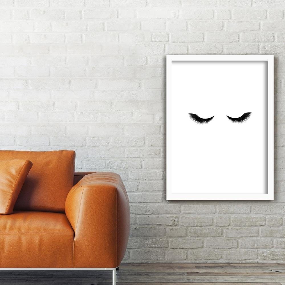 Glezna baltā rāmī - Long Eyelashes Home Trends DECO