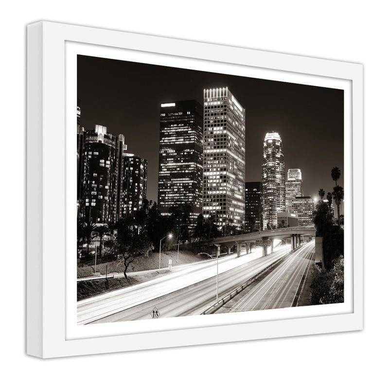 Glezna baltā rāmī - Los Angeles at night Home Trends DECO