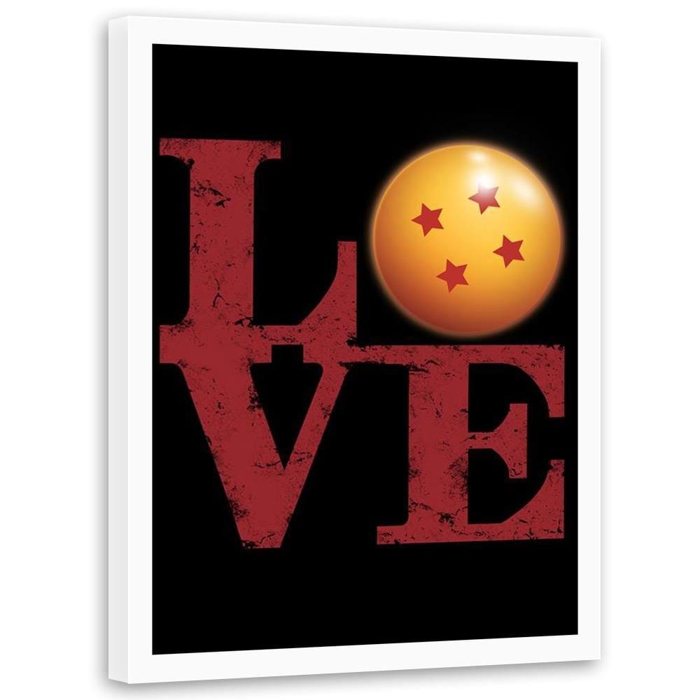 Glezna baltā rāmī - Love Inscription Red Home Trends DECO