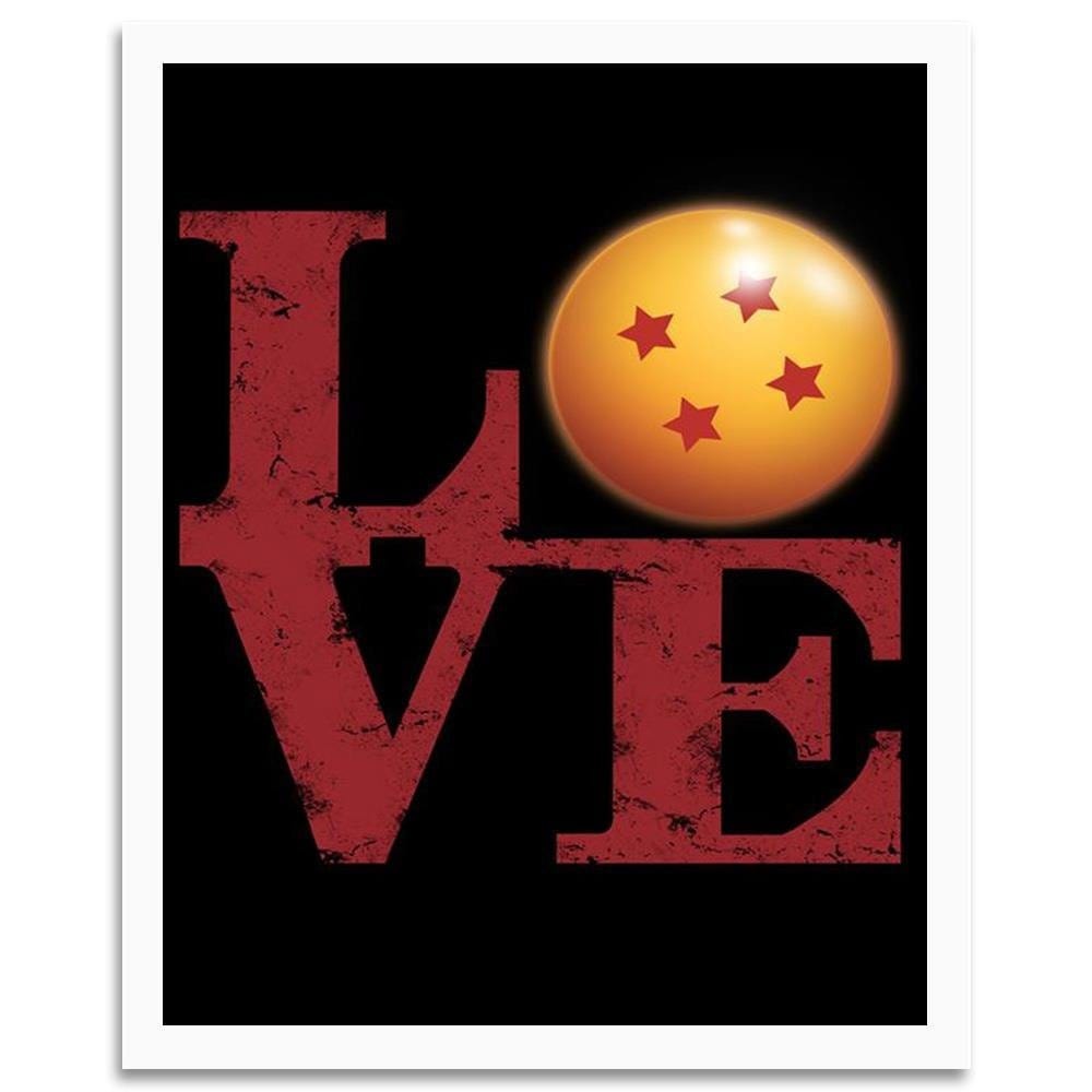 Glezna baltā rāmī - Love Inscription Red Home Trends DECO