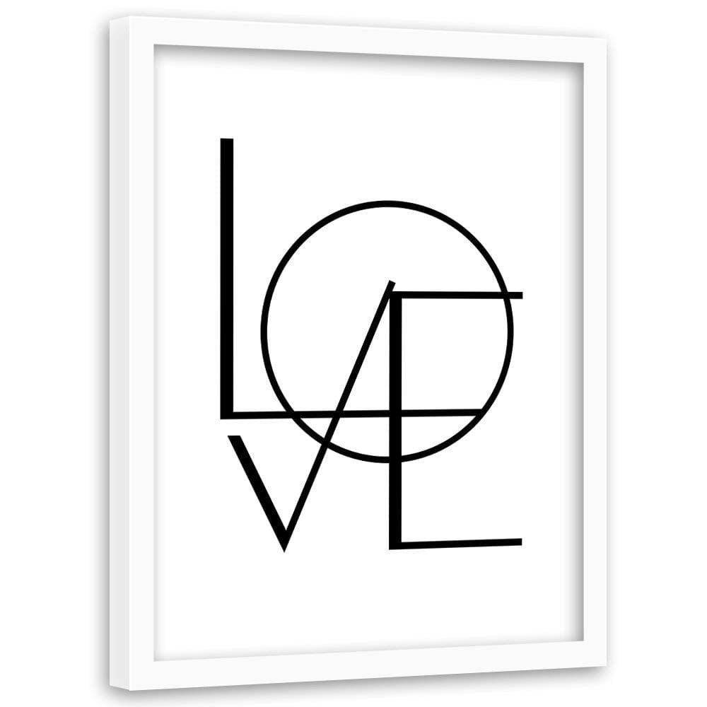 Glezna baltā rāmī - Love On The White Background Home Trends DECO