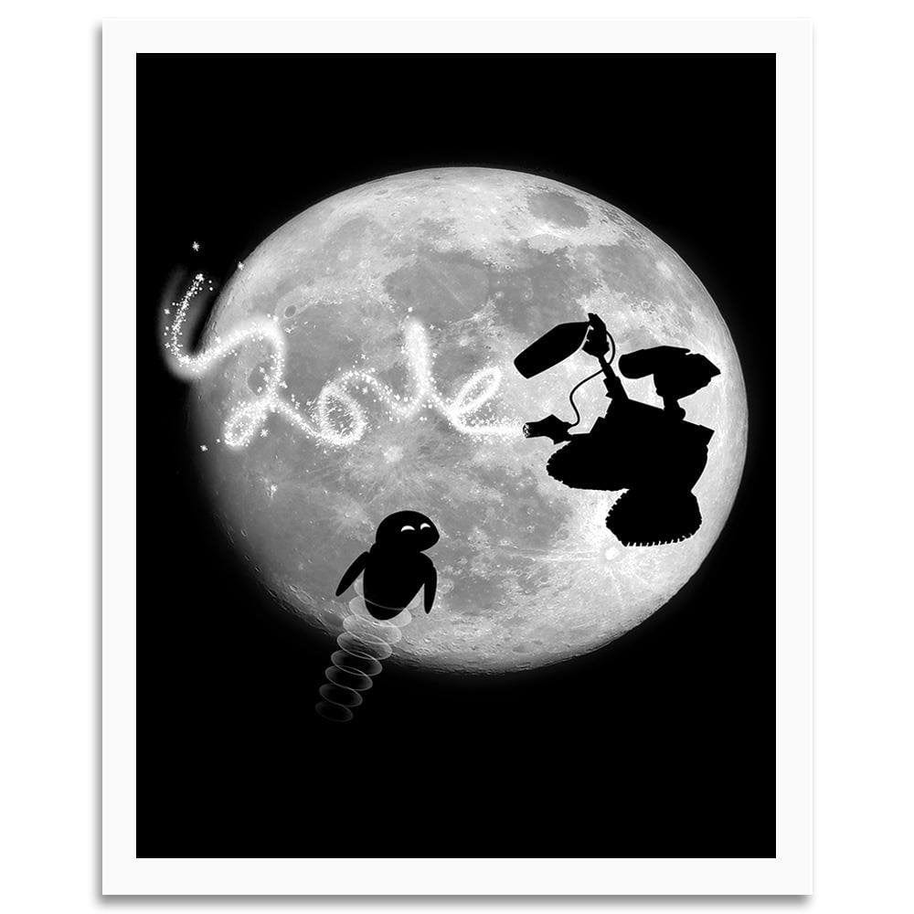 Glezna baltā rāmī - Love Two Robots Grey Home Trends DECO
