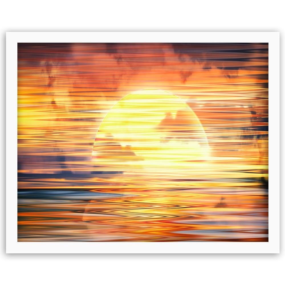 Glezna baltā rāmī - Magic Sunset Home Trends DECO