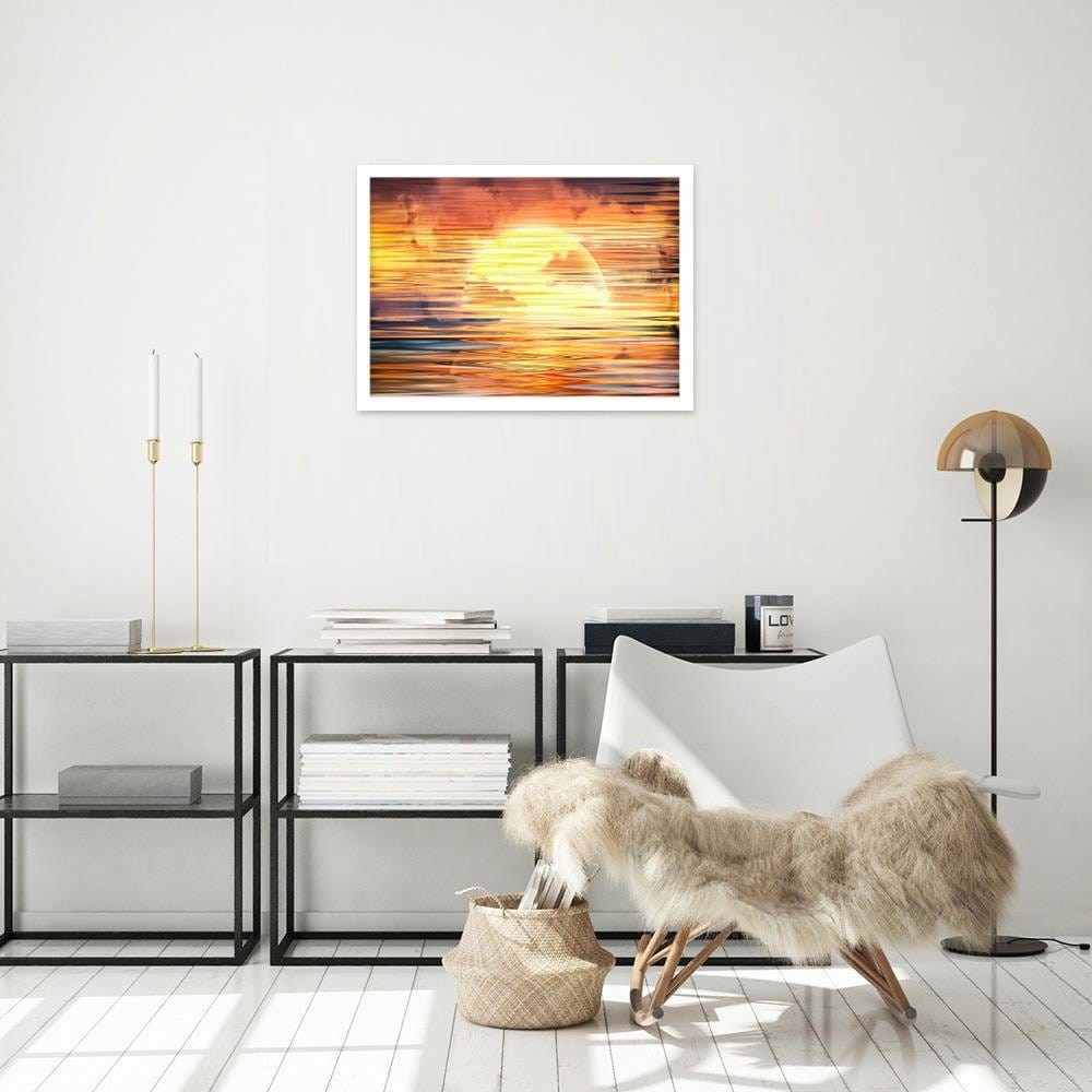 Glezna baltā rāmī - Magic Sunset Home Trends DECO